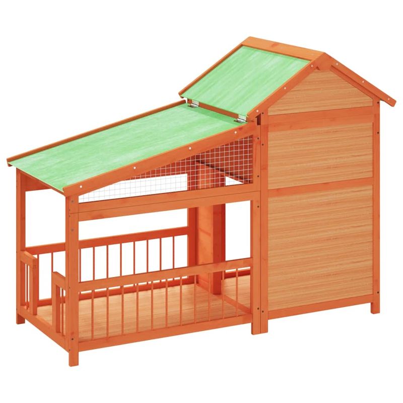 Petshop - Accesorii petshop - Culcusuri si custi - Custi interior si exterior - Cusca de caine, maro miere, 143x60,5x109 cm, lemn masiv de pin - Infinity.ro