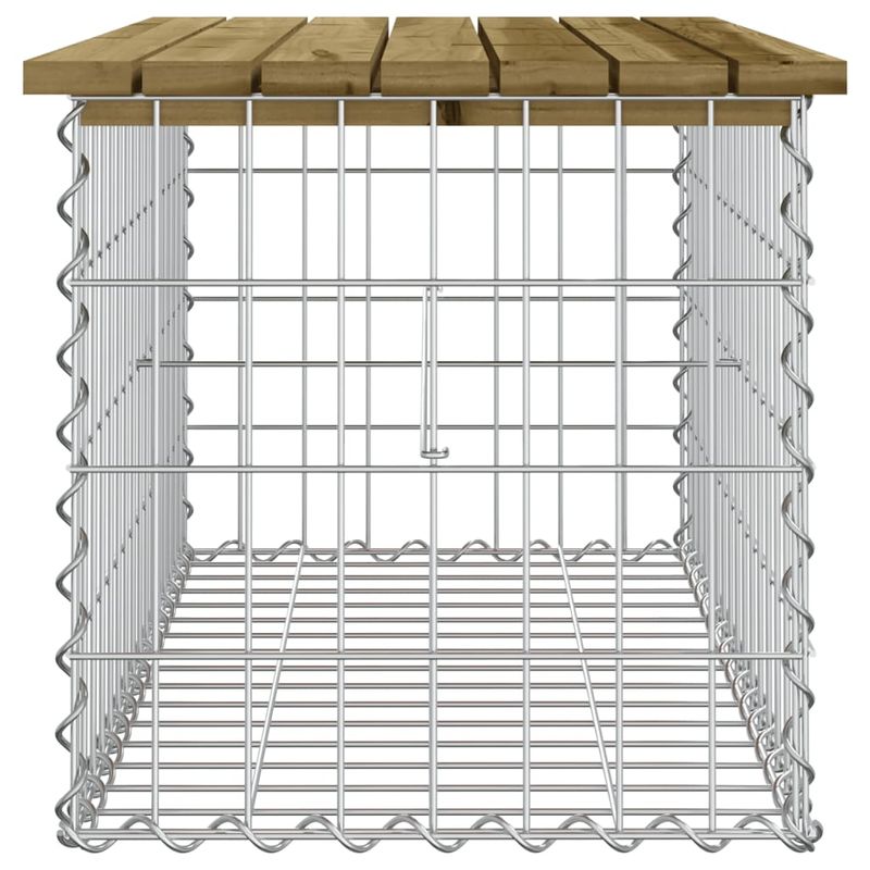 Casa si Gradina - Gradina si terasa - Mobilier exterior - Bancute de gradina - Banca gradina, design gabion, 83x44x42 cm, lemn pin impregnat - Infinity.ro