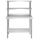 Casa si Gradina - Mobilier - Comode si corpuri - Corpuri bucatarie - Masa de lucru bucatarie, raft superior, 120x60x150 cm, otel - Infinity.ro
