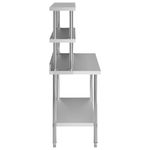 Casa si Gradina - Mobilier - Comode si corpuri - Corpuri bucatarie - Masa de lucru bucatarie, raft superior, 120x60x150 cm, otel - Infinity.ro