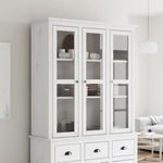 Casa si Gradina - Mobilier - Comode si corpuri - Comode - Dulap cu usi din sticla „BODO”, alb, lemn masiv de pin - Infinity.ro