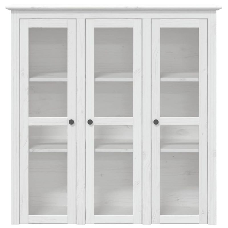 Casa si Gradina - Mobilier - Comode si corpuri - Comode - Dulap cu usi din sticla „BODO”, alb, lemn masiv de pin - Infinity.ro