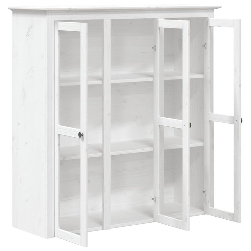 Casa si Gradina - Mobilier - Comode si corpuri - Comode - Dulap cu usi din sticla „BODO”, alb, lemn masiv de pin - Infinity.ro