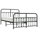 Casa si Gradina - Mobilier - Paturi si accesorii - Paturi - Cadru pat metalic cu tablie de cap/picioare, negru, 135x190 cm - Infinity.ro