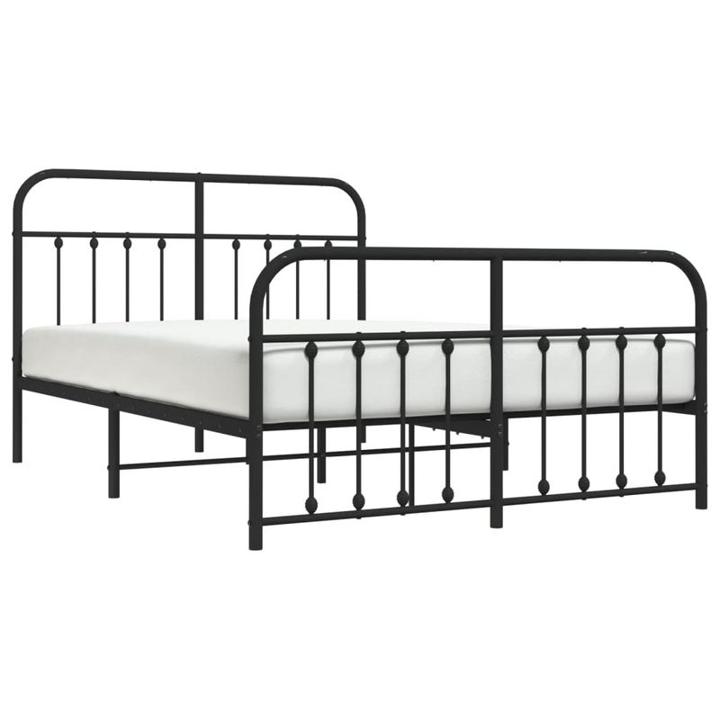 Casa si Gradina - Mobilier - Paturi si accesorii - Paturi - Cadru pat metalic cu tablie de cap/picioare, negru, 135x190 cm - Infinity.ro