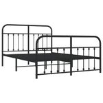 Casa si Gradina - Mobilier - Paturi si accesorii - Paturi - Cadru pat metalic cu tablie de cap/picioare, negru, 135x190 cm - Infinity.ro