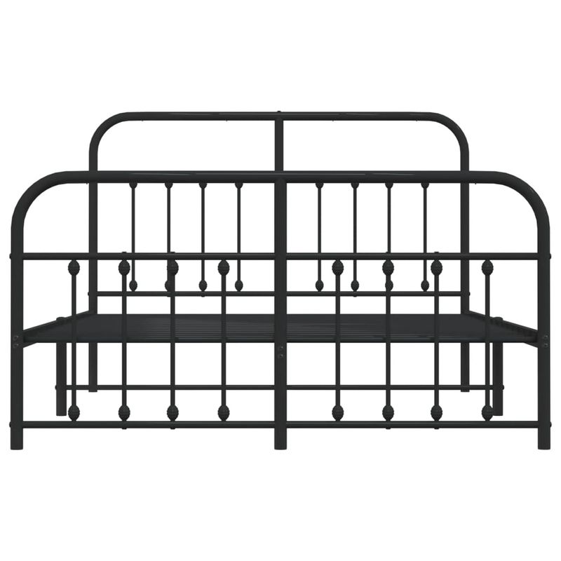 Casa si Gradina - Mobilier - Paturi si accesorii - Paturi - Cadru pat metalic cu tablie de cap/picioare, negru, 135x190 cm - Infinity.ro