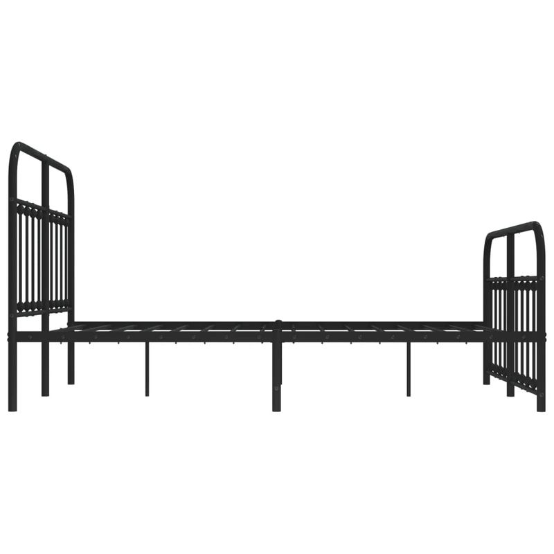 Casa si Gradina - Mobilier - Paturi si accesorii - Paturi - Cadru pat metalic cu tablie de cap/picioare, negru, 135x190 cm - Infinity.ro
