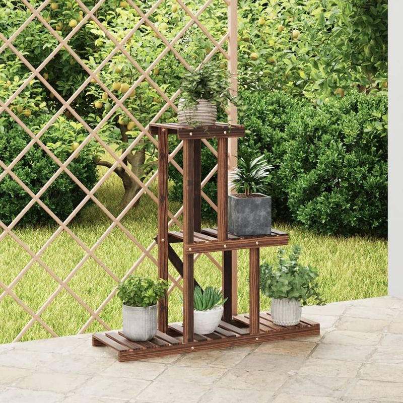 Casa si Gradina - Gradinarit si plante - Plante si ghivece - Ghivece si suporturi - Suport pentru flori, 81x25x75,5 cm, lemn masiv de brad, maro - Infinity.ro