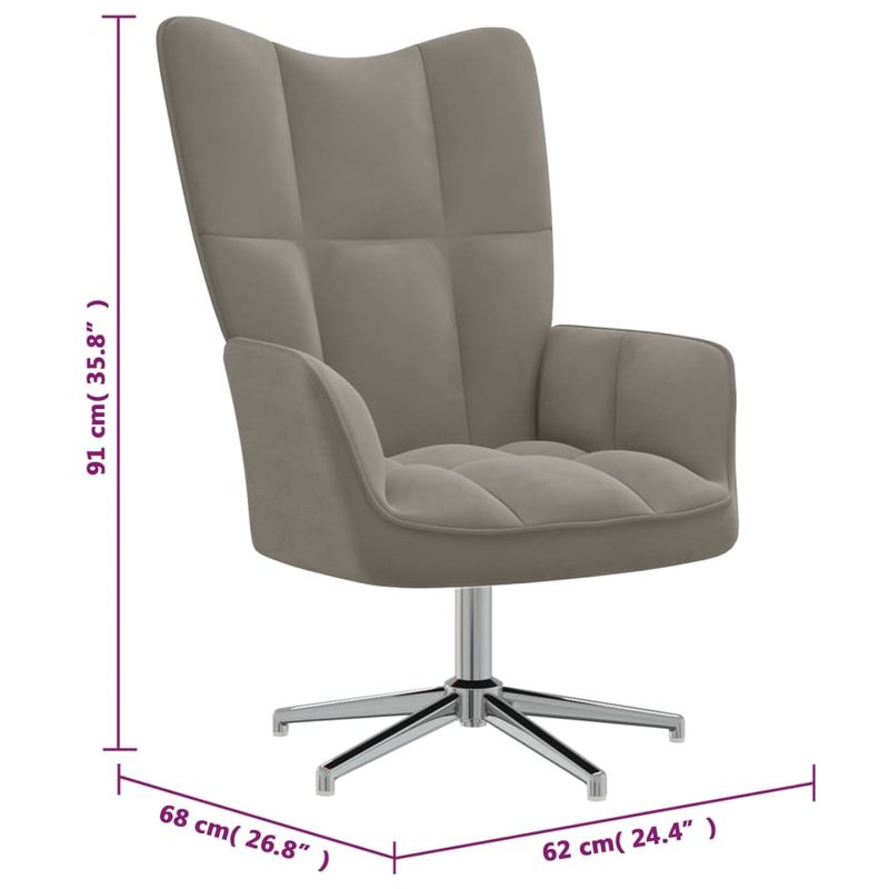 Casa si Gradina - Mobilier - Scaune si fotolii - Fotolii - Fotoliu de relaxare, gri deschis, catifea - Infinity.ro