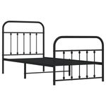 Casa si Gradina - Mobilier - Paturi si accesorii - Paturi - Cadru pat metalic cu tablii de cap/picioare, negru, 90x190 cm - Infinity.ro