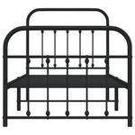 Casa si Gradina - Mobilier - Paturi si accesorii - Paturi - Cadru pat metalic cu tablii de cap/picioare, negru, 90x190 cm - Infinity.ro