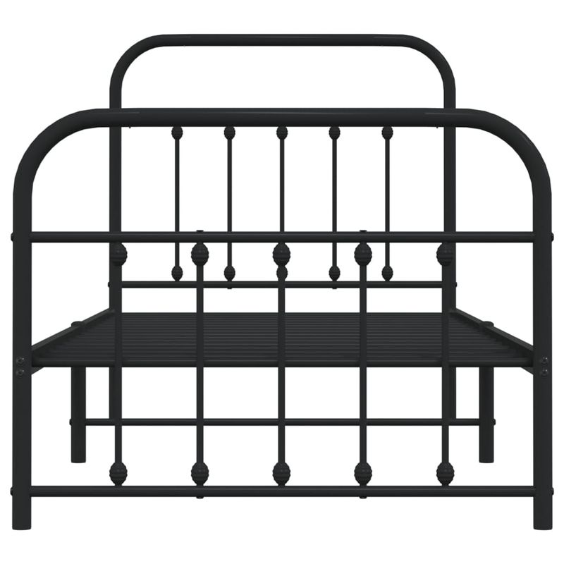 Casa si Gradina - Mobilier - Paturi si accesorii - Paturi - Cadru pat metalic cu tablii de cap/picioare, negru, 90x190 cm - Infinity.ro