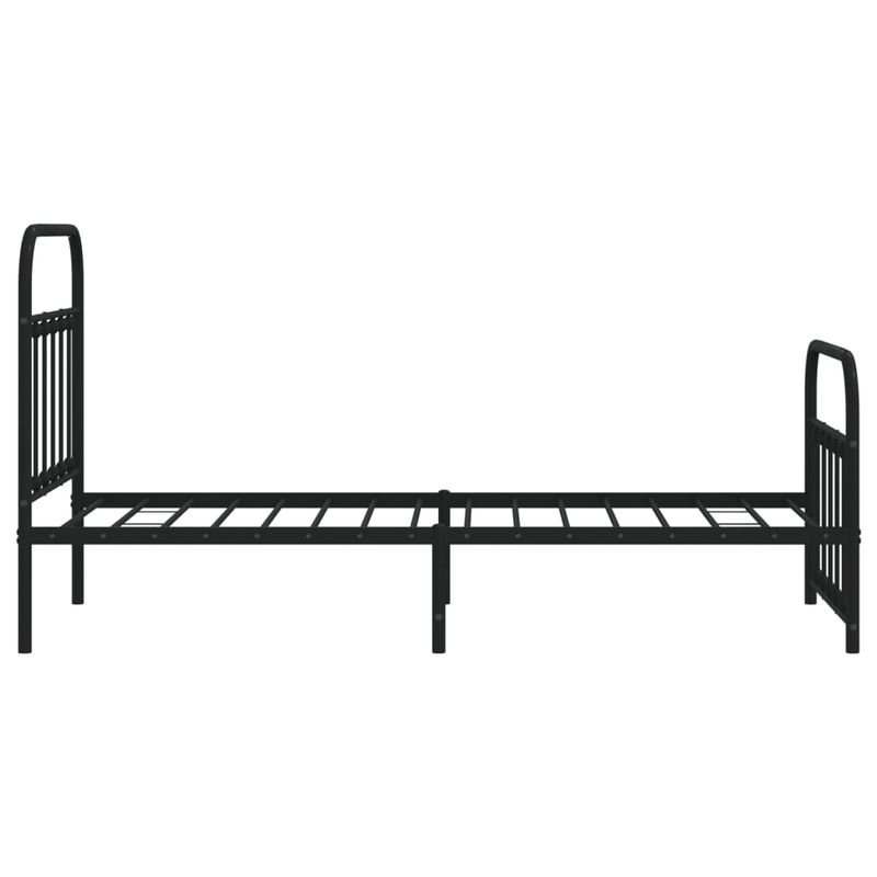 Casa si Gradina - Mobilier - Paturi si accesorii - Paturi - Cadru pat metalic cu tablii de cap/picioare, negru, 90x190 cm - Infinity.ro
