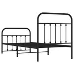 Casa si Gradina - Mobilier - Paturi si accesorii - Paturi - Cadru pat metalic cu tablii de cap/picioare, negru, 90x190 cm - Infinity.ro