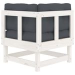 Casa si Gradina - Gradina si terasa - Mobilier exterior - Canapele si fotolii gradina - Canapele coltar cu perne, 2 buc., alb, lemn masiv de pin - Infinity.ro