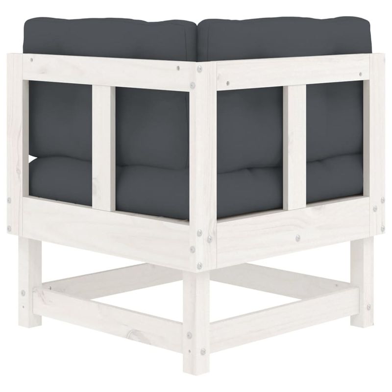 Casa si Gradina - Gradina si terasa - Mobilier exterior - Canapele si fotolii gradina - Canapele coltar cu perne, 2 buc., alb, lemn masiv de pin - Infinity.ro