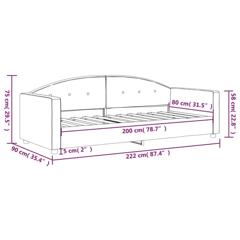 Casa si Gradina - Mobilier - Paturi si accesorii - Paturi - Pat de zi, galben, 80x200 cm, catifea - Infinity.ro