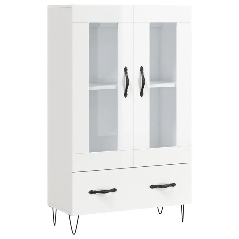 Casa si Gradina - Mobilier - Comode si corpuri - Comode - Dulap inalt, alb extralucios, 69,5x31x115 cm, lemn prelucrat - Infinity.ro