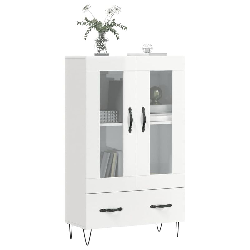 Casa si Gradina - Mobilier - Comode si corpuri - Comode - Dulap inalt, alb extralucios, 69,5x31x115 cm, lemn prelucrat - Infinity.ro