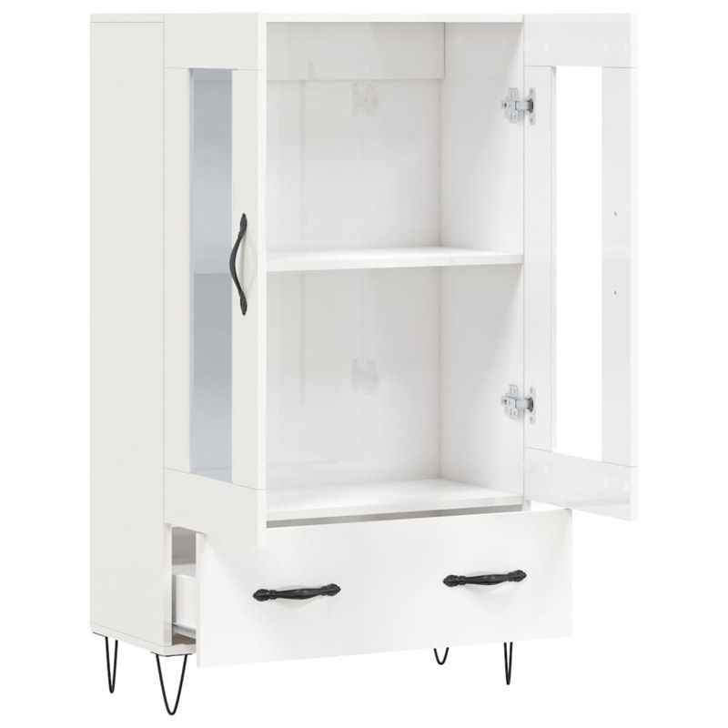 Casa si Gradina - Mobilier - Comode si corpuri - Corpuri bucatarie - Dulap inalt, alb extralucios, 69,5x31x115 cm, lemn prelucrat - Infinity.ro