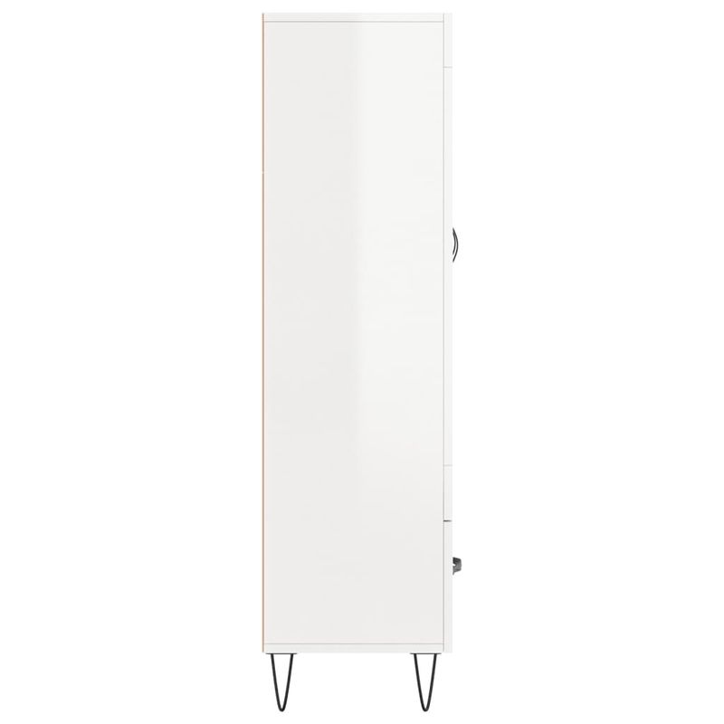Casa si Gradina - Mobilier - Comode si corpuri - Corpuri bucatarie - Dulap inalt, alb extralucios, 69,5x31x115 cm, lemn prelucrat - Infinity.ro