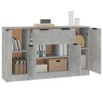 Casa si Gradina - Mobilier - Comode si corpuri - Comode - Servante, 3 piese, gri beton, lemn prelucrat - Infinity.ro