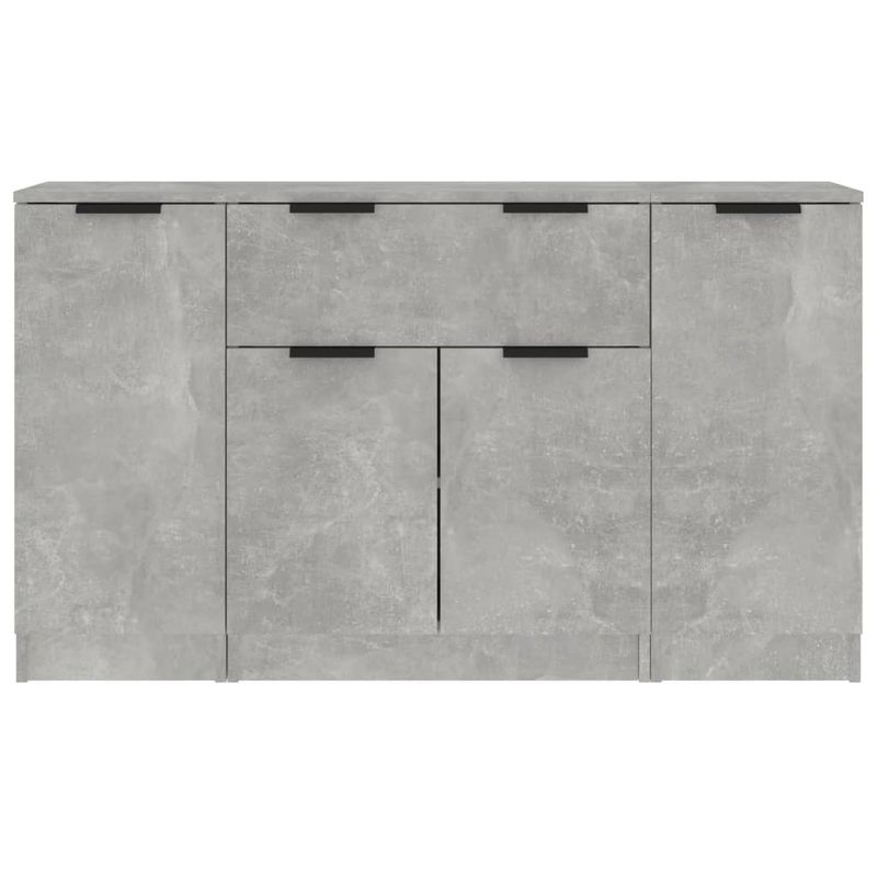 Casa si Gradina - Mobilier - Comode si corpuri - Comode - Servante, 3 piese, gri beton, lemn prelucrat - Infinity.ro