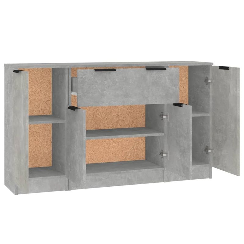 Casa si Gradina - Mobilier - Comode si corpuri - Comode - Servante, 3 piese, gri beton, lemn prelucrat - Infinity.ro
