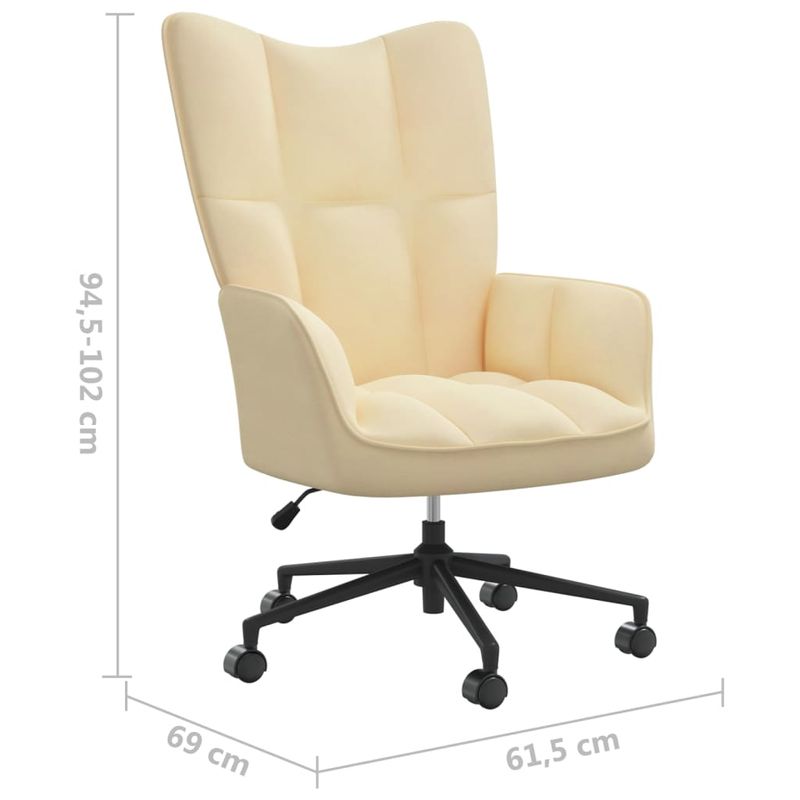 Casa si Gradina - Mobilier - Scaune si fotolii - Fotolii - Fotoliu de relaxare, alb crem, catifea - Infinity.ro