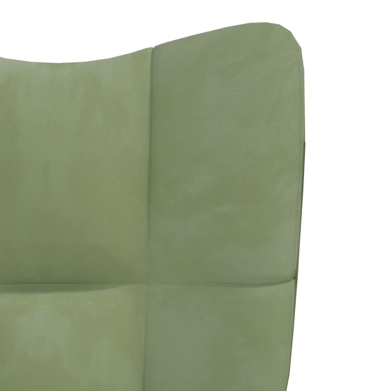 Casa si Gradina - Mobilier - Scaune si fotolii - Fotolii - Fotoliu de relaxare cu taburet, verde deschis, catifea - Infinity.ro