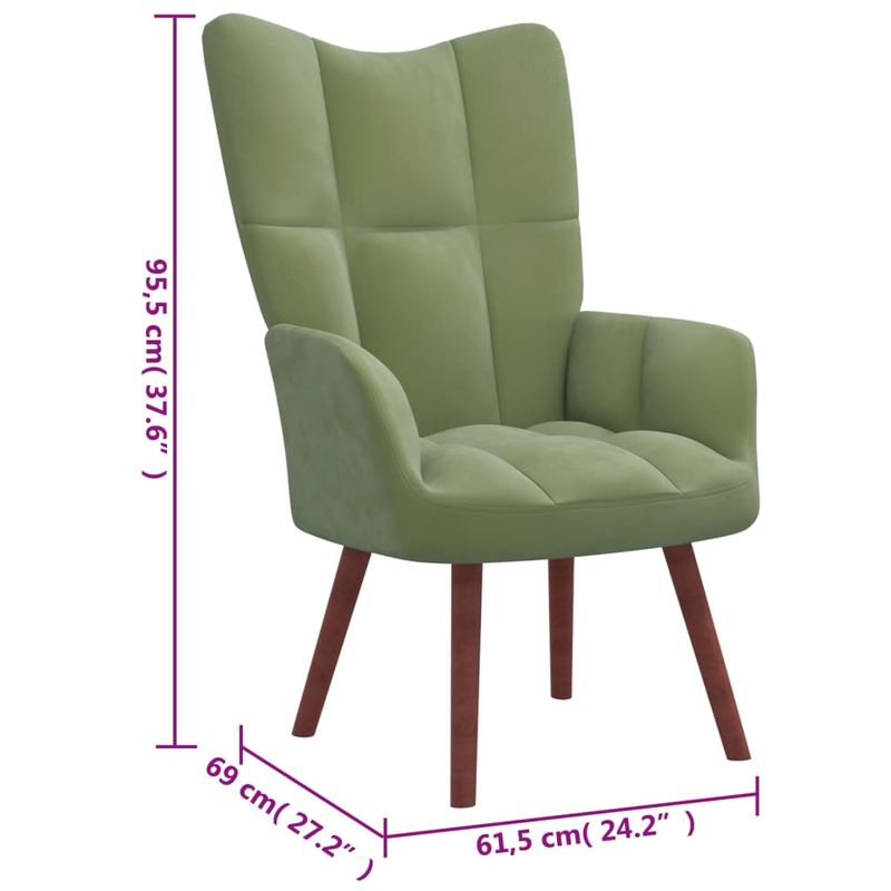 Casa si Gradina - Mobilier - Scaune si fotolii - Fotolii - Fotoliu de relaxare cu taburet, verde deschis, catifea - Infinity.ro