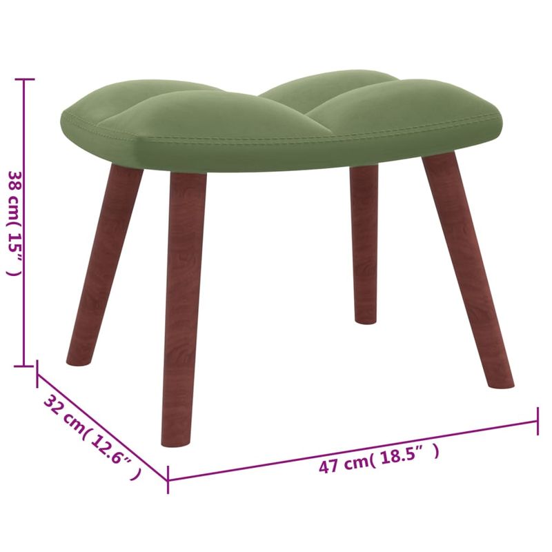 Casa si Gradina - Mobilier - Scaune si fotolii - Fotolii - Fotoliu de relaxare cu taburet, verde deschis, catifea - Infinity.ro