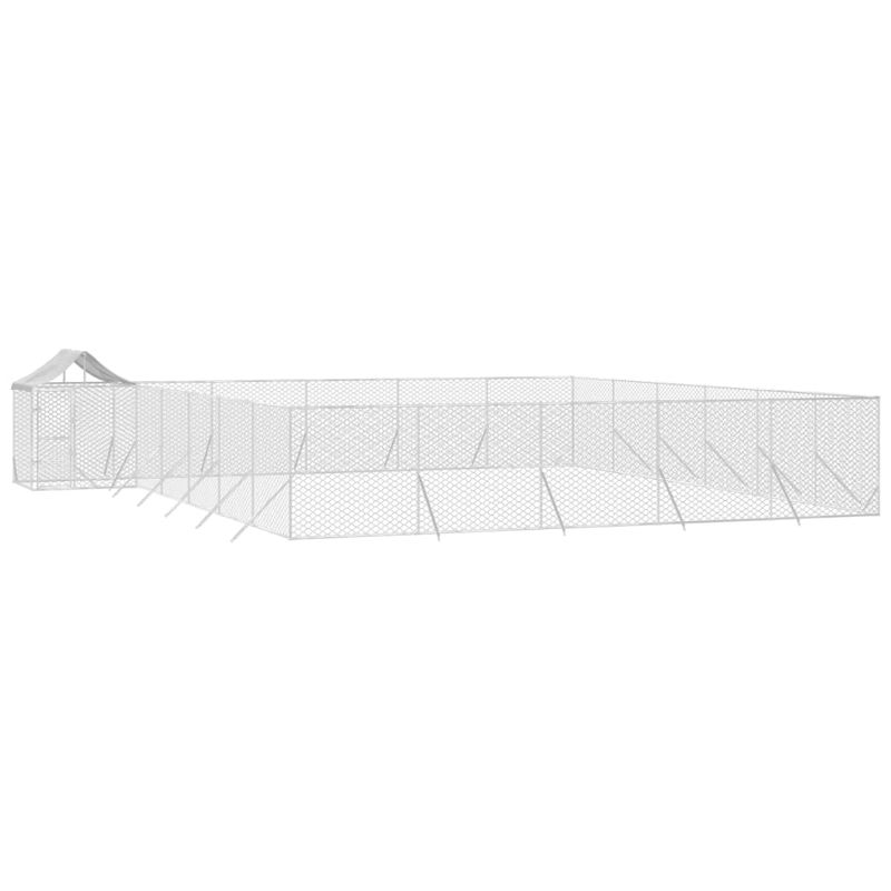 Petshop - Accesorii petshop - Culcusuri si custi - Custi interior si exterior - Padoc exterior cu acoperis argintiu 12x12x2,5 m otel galvanizat - Infinity.ro