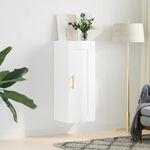 Casa si Gradina - Mobilier - Comode si corpuri - Comode - Dulap de perete, alb extralucios, 34,5x34x90 cm, lemn prelucrat - Infinity.ro