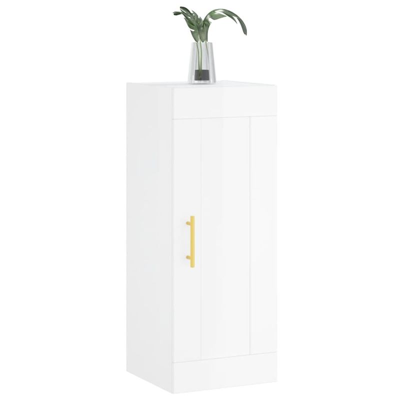 Casa si Gradina - Mobilier - Comode si corpuri - Comode - Dulap de perete, alb extralucios, 34,5x34x90 cm, lemn prelucrat - Infinity.ro