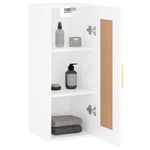 Casa si Gradina - Mobilier - Comode si corpuri - Comode - Dulap de perete, alb extralucios, 34,5x34x90 cm, lemn prelucrat - Infinity.ro