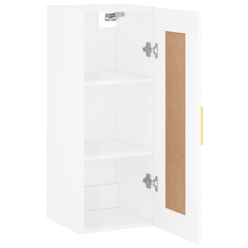 Casa si Gradina - Mobilier - Comode si corpuri - Comode - Dulap de perete, alb extralucios, 34,5x34x90 cm, lemn prelucrat - Infinity.ro