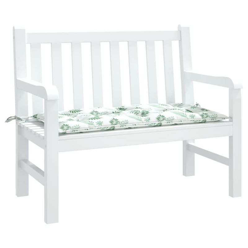 Casa si Gradina - Gradina si terasa - Mobilier exterior - Perne decorative exterior - Perna pentru banca gradina, alb și verde, 110x50x7 cm, textil - Infinity.ro