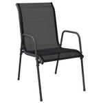 Casa si Gradina - Gradina si terasa - Mobilier exterior - Seturi mobila gradina - Set mobilier de gradina, 7 piese, negru, otel si textilena - Infinity.ro