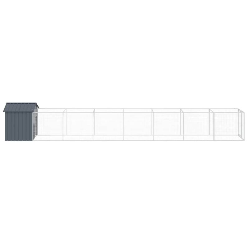 Petshop - Accesorii petshop - Culcusuri si custi - Custi interior si exterior - Cusca caine cu acoperis antracit 117x813x123 cm otel galvanizat - Infinity.ro