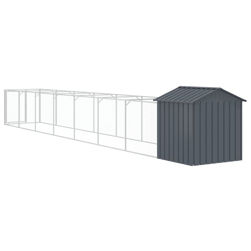 Petshop - Accesorii petshop - Culcusuri si custi - Custi interior si exterior - Cusca caine cu acoperis antracit 117x813x123 cm otel galvanizat - Infinity.ro