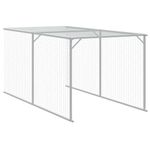 Petshop - Accesorii petshop - Culcusuri si custi - Custi interior si exterior - Cotet pui cu incinta gri deschis 117x609x123 cm otel galvanizat - Infinity.ro