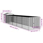 Petshop - Accesorii petshop - Culcusuri si custi - Custi interior si exterior - Cotet pui cu incinta gri deschis 117x609x123 cm otel galvanizat - Infinity.ro
