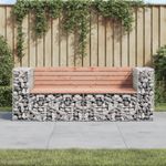 Casa si Gradina - Gradina si terasa - Mobilier exterior - Bancute de gradina - Banca de gradina cu gabion, 184x71x65,5 cm, lemn masiv Douglas - Infinity.ro