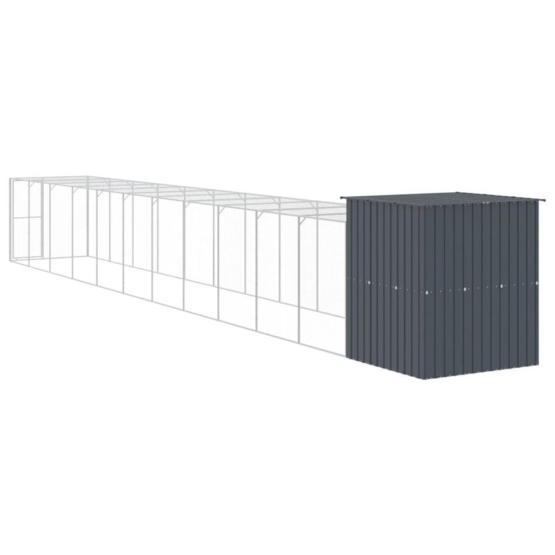 Petshop - Accesorii petshop - Culcusuri si custi - Custi interior si exterior - Cotet de pui cu incinta antracit 165x1271x181cm otel galvanizat - Infinity.ro