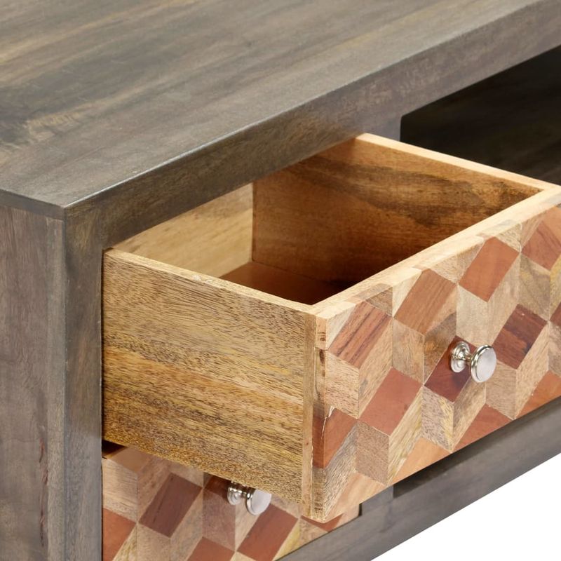 Casa si Gradina - Mobilier - Comode si corpuri - Comode - Comoda TV, gri, 120 x 30 x 40 cm, lemn masiv de mango - Infinity.ro