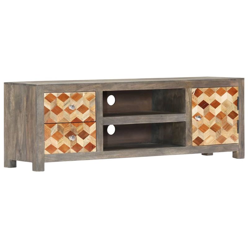 Casa si Gradina - Mobilier - Comode si corpuri - Comode - Comoda TV, gri, 120 x 30 x 40 cm, lemn masiv de mango - Infinity.ro