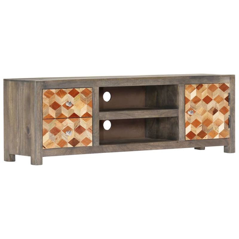 Casa si Gradina - Mobilier - Comode si corpuri - Comode - Comoda TV, gri, 120 x 30 x 40 cm, lemn masiv de mango - Infinity.ro