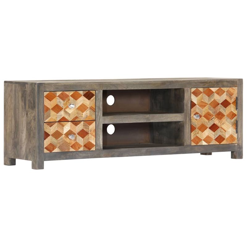 Casa si Gradina - Mobilier - Comode si corpuri - Comode - Comoda TV, gri, 120 x 30 x 40 cm, lemn masiv de mango - Infinity.ro